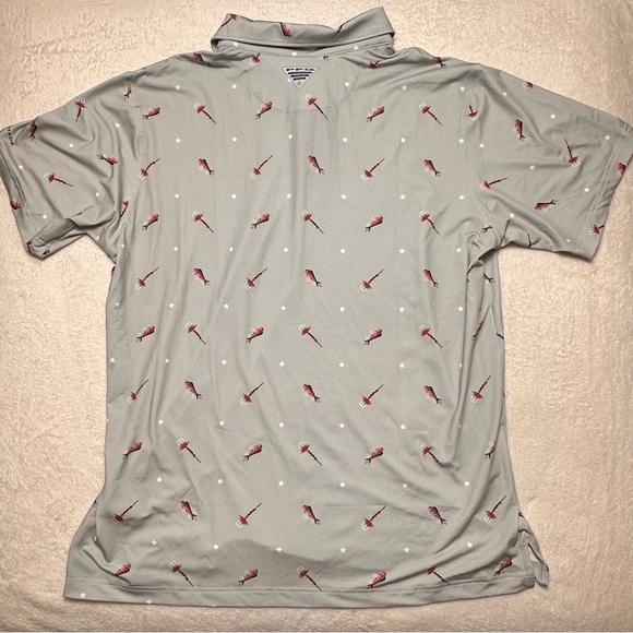 Columbia Men’s Super Slack Tide II Short-Sleeve Polo Cool Grey Starcast L NWT - Picture 9 of 12